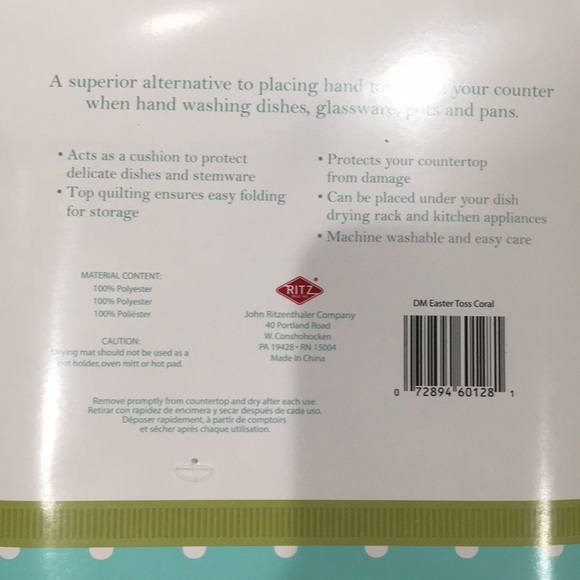 Ritz Reversible Microfiber Drying Mat Floral/Peach - Picture 5 of 6